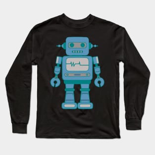 blue gray smart robot Long Sleeve T-Shirt